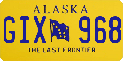 AK license plate GIX968