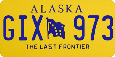 AK license plate GIX973