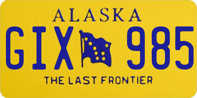AK license plate GIX985