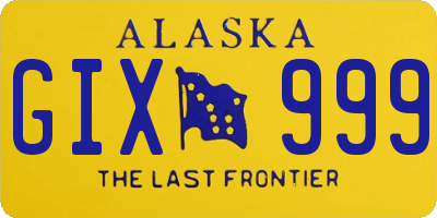 AK license plate GIX999