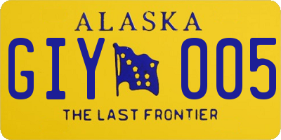 AK license plate GIY005