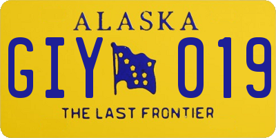AK license plate GIY019