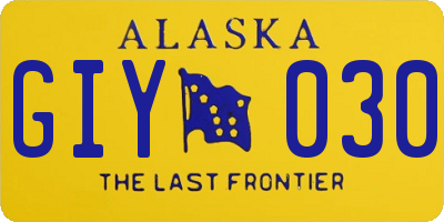 AK license plate GIY030