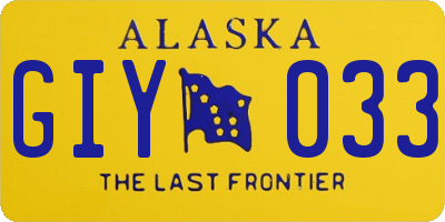 AK license plate GIY033