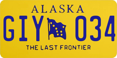 AK license plate GIY034