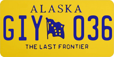 AK license plate GIY036