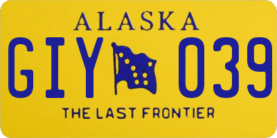 AK license plate GIY039