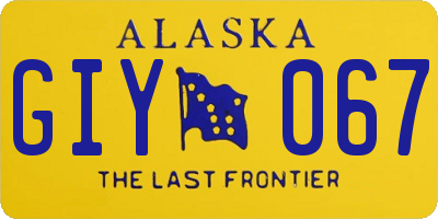 AK license plate GIY067