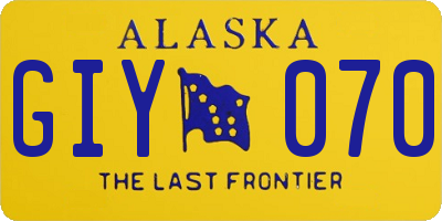 AK license plate GIY070