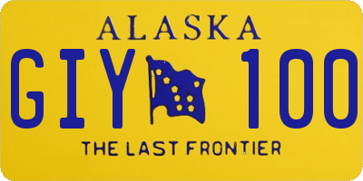 AK license plate GIY100