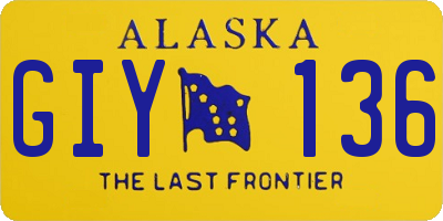 AK license plate GIY136