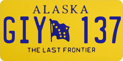 AK license plate GIY137