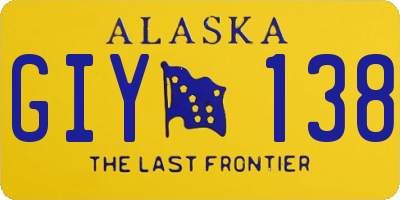 AK license plate GIY138