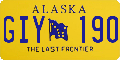 AK license plate GIY190