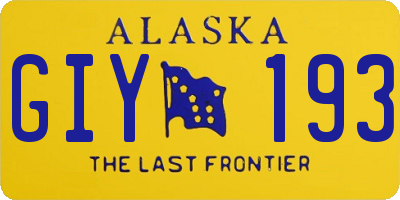 AK license plate GIY193