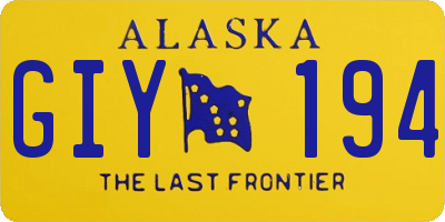AK license plate GIY194