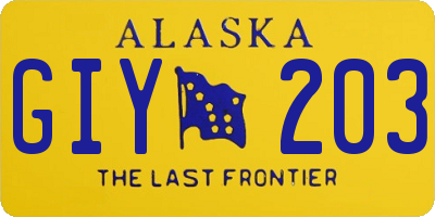 AK license plate GIY203