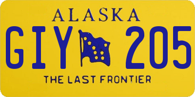 AK license plate GIY205