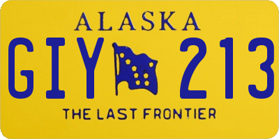 AK license plate GIY213