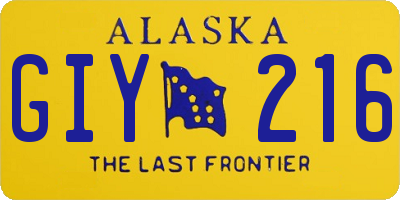 AK license plate GIY216