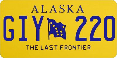 AK license plate GIY220
