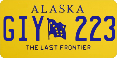 AK license plate GIY223