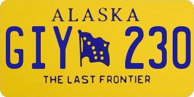 AK license plate GIY230