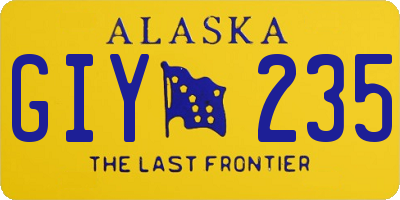 AK license plate GIY235