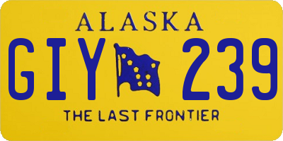 AK license plate GIY239