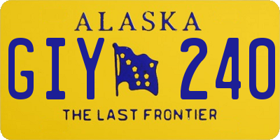 AK license plate GIY240