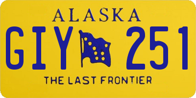 AK license plate GIY251