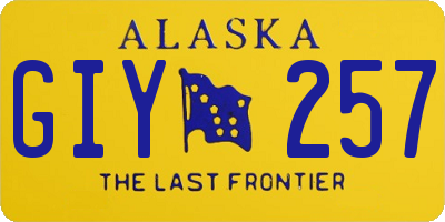 AK license plate GIY257