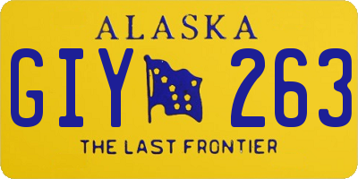 AK license plate GIY263