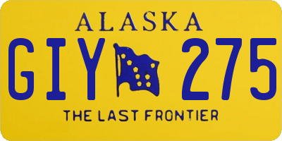 AK license plate GIY275