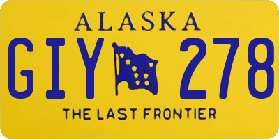 AK license plate GIY278