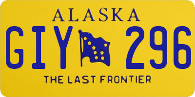 AK license plate GIY296