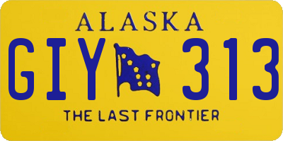 AK license plate GIY313