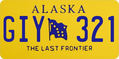 AK license plate GIY321