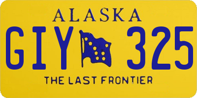 AK license plate GIY325