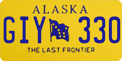 AK license plate GIY330