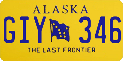 AK license plate GIY346