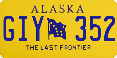 AK license plate GIY352
