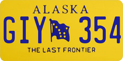 AK license plate GIY354