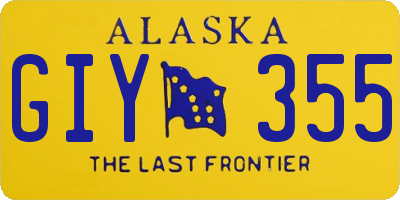 AK license plate GIY355