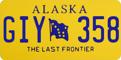AK license plate GIY358