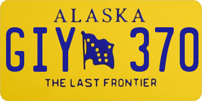AK license plate GIY370