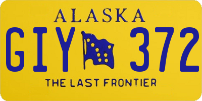 AK license plate GIY372
