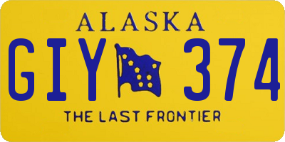 AK license plate GIY374