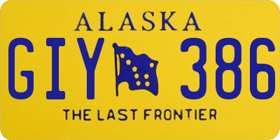 AK license plate GIY386