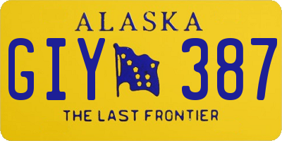 AK license plate GIY387